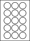 Etiketti Labelmedia ympyrä 50mm 15 kpl
