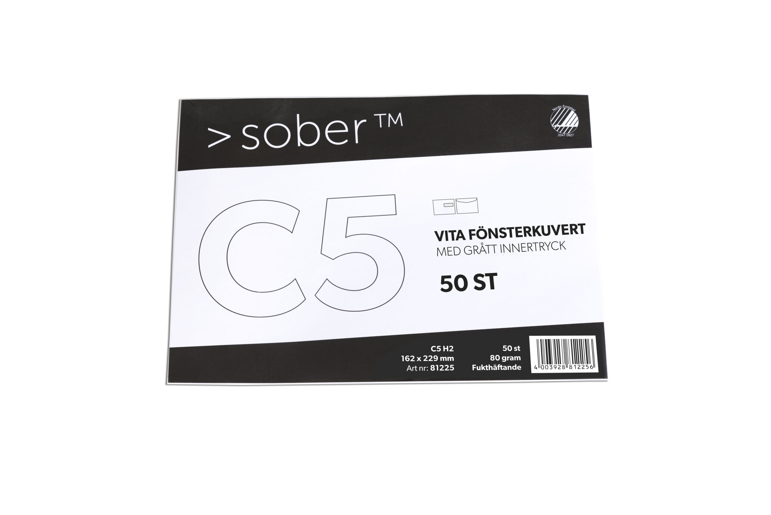 Kirjekuori C5 H2 80g liimattu 50 kpl