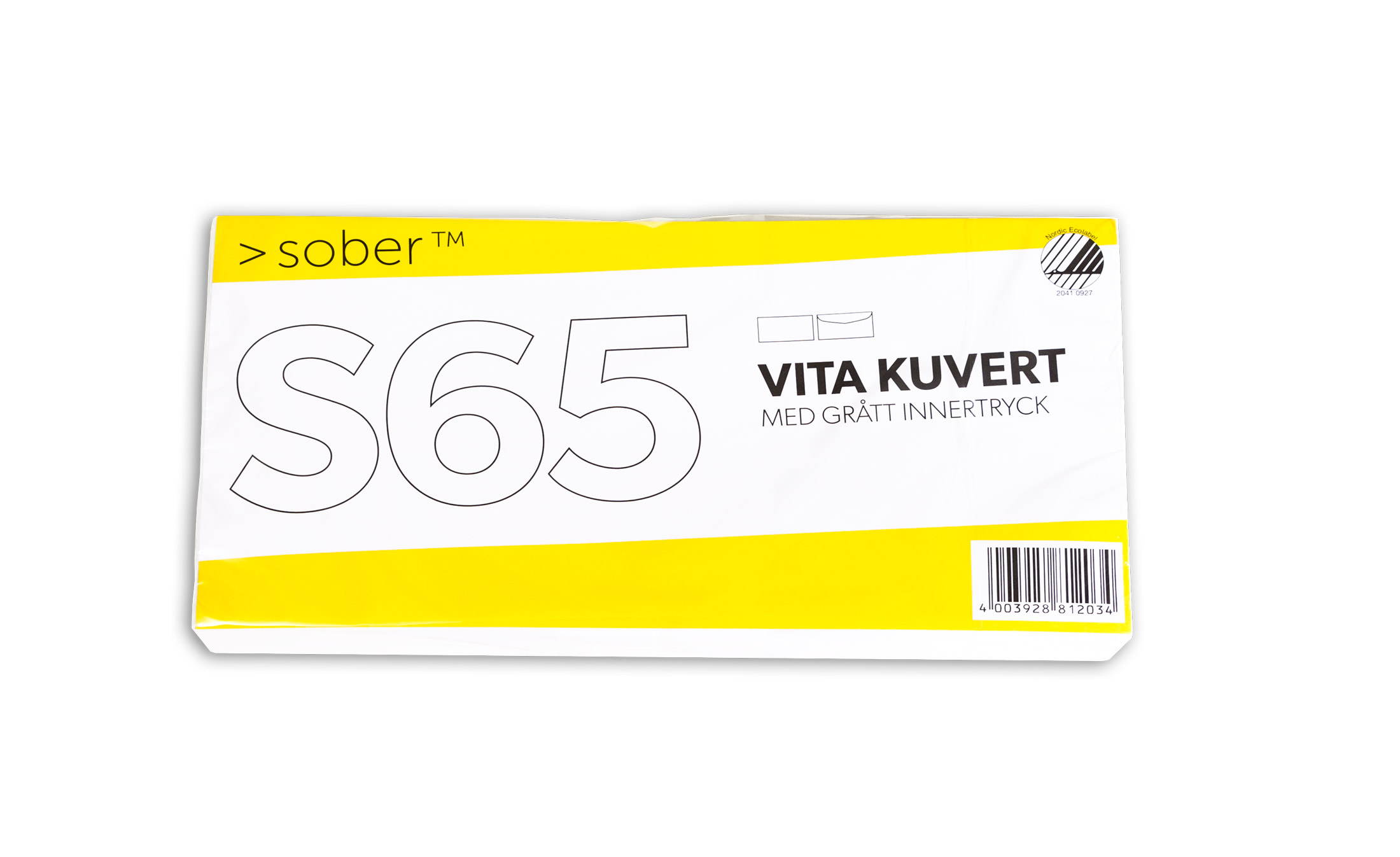 Kirjekuori Sober S65 80g liimattu 50 kpl
