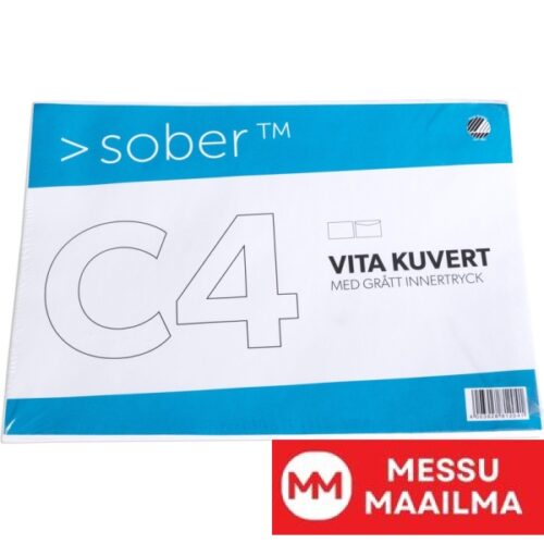 Kirjekuori Valkoinen C4 100g Avattava ja suljettava 50 kpl