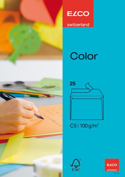 Kirjekuori Elco Color Bright Blue C5 100g Avattava ja suljettava 25 kpl