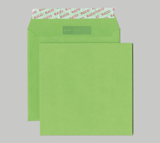 Kirjekuori Elco Color Bright Green 160x160mm 120g Avattava ja suljettava