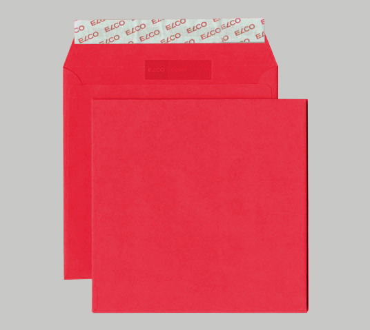 Kirjekuori Elco Color Bright Red 160x160mm 120g Avattava ja suljettava