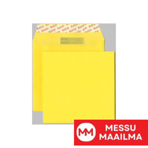 Kirjekuori Elco Color Bright Yellow 160x160mm 120g Avattava ja suljettava