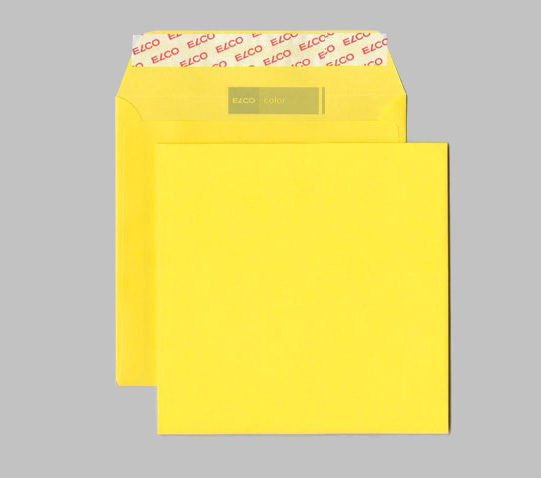 Kirjekuori Elco Color Bright Yellow 160x160mm 120g Avattava ja suljettava