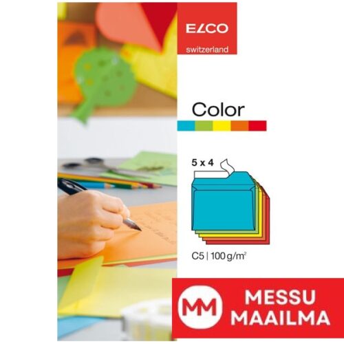 Kirjekuori Elco Color Mix Five Colors C5 100g Peel & Seal 20 kpl