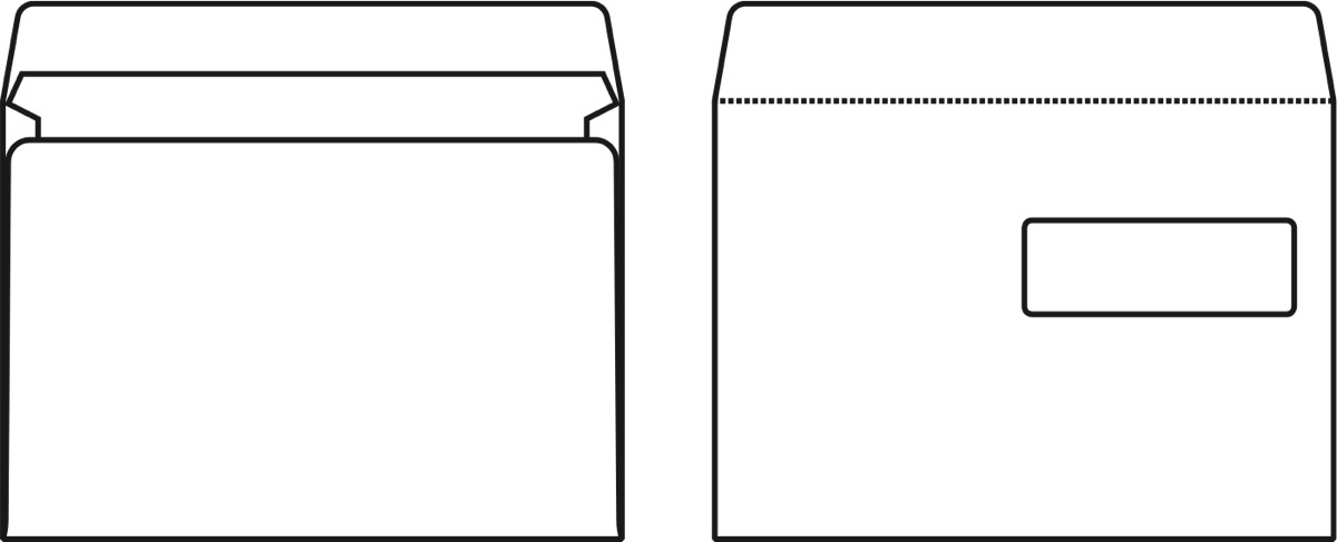 Kirjekuori Sober C5 H2 90g Itsesulkeutuva