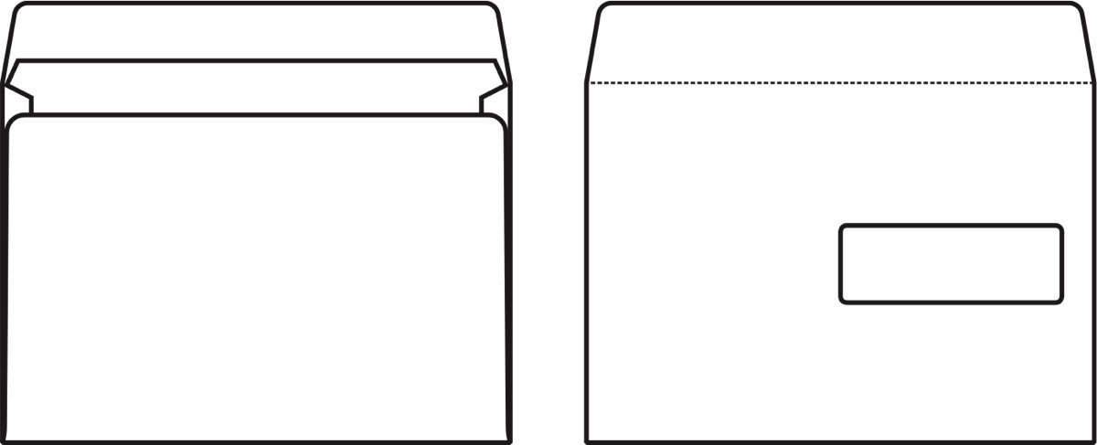 Kirjekuori Sober C5 H3 90g Itsesulkeutuva