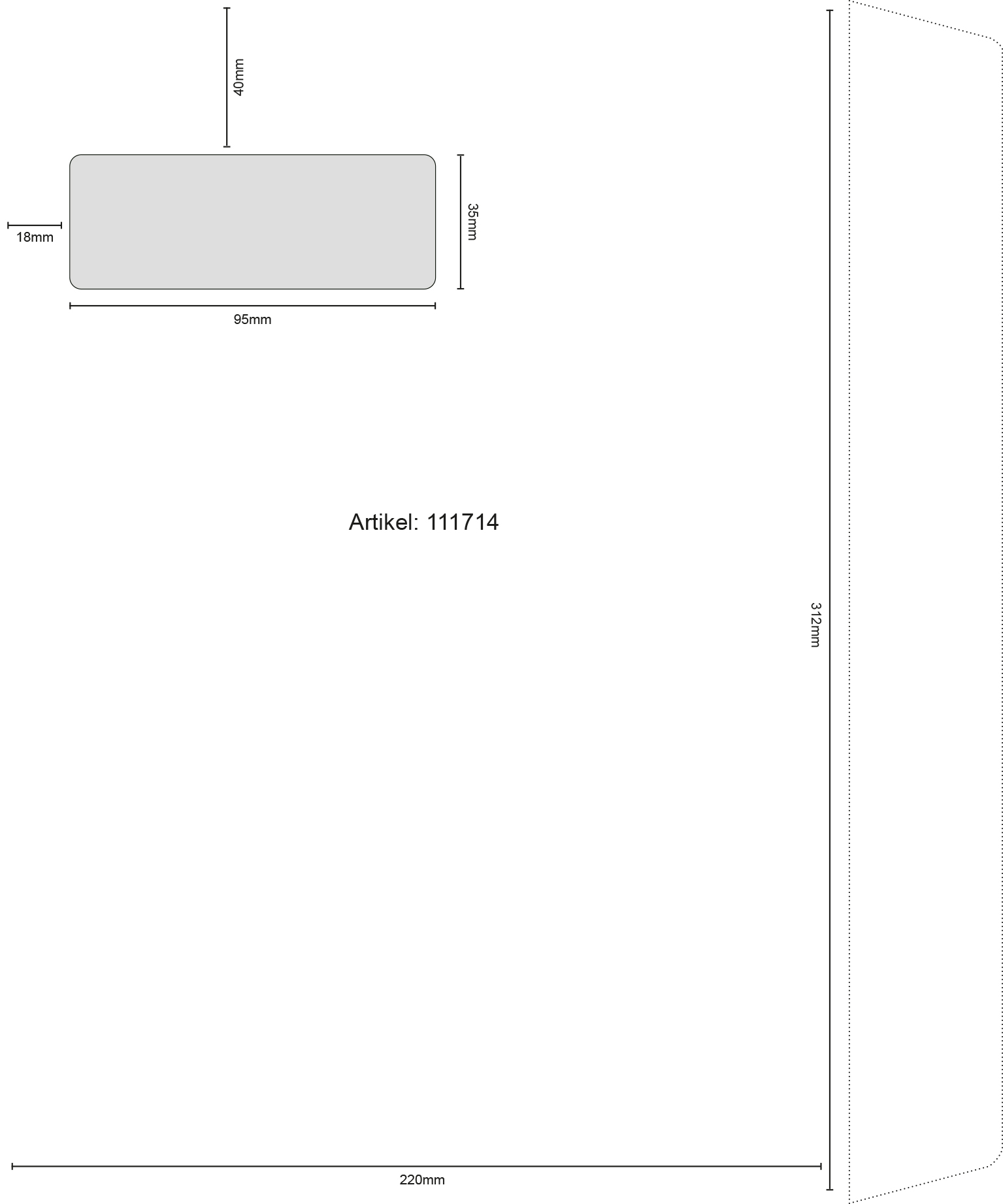 Kirjekuori Sober Digital E4 ikkuna vasemmalla 100g Peel & Seal pystyläppä