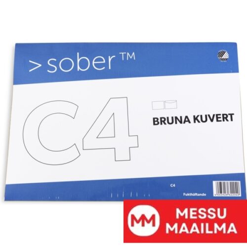 Kirjekuori C4 ruskea 90g liimattu 7 kpl