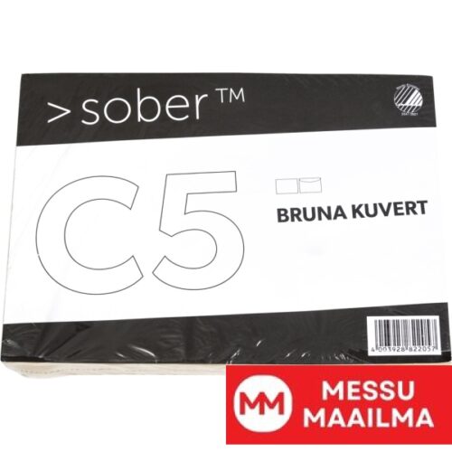 Kirjekuori C5 ruskea 80g liimattu 15 kpl