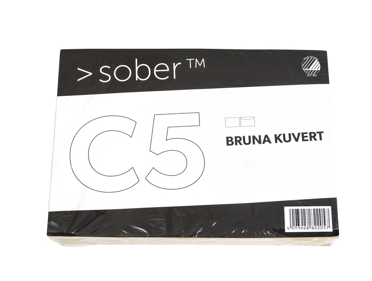 Kirjekuori C5 ruskea 80g liimattu 15 kpl